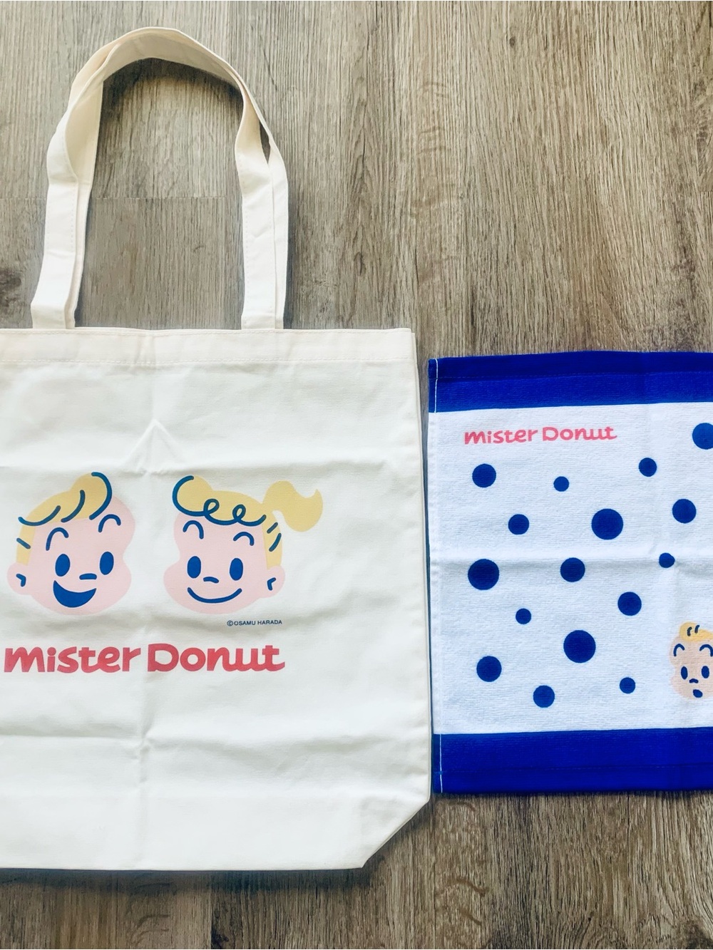 NEW Mister Donut Canvas Tote Bag & Hand Towel Set 2026 Lucky Bag Osamu Harada